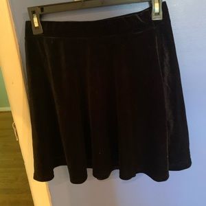 PacSun Black velvet skater skirt